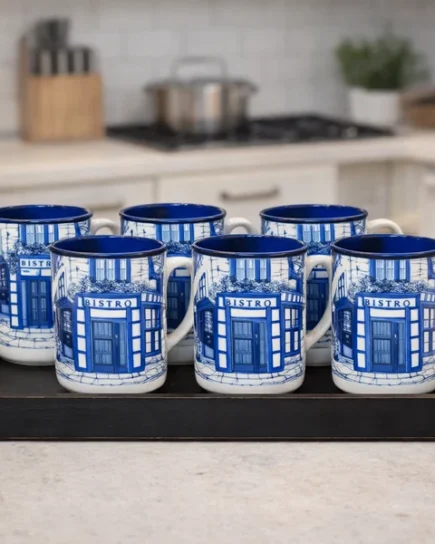 HERITAGE MUG COFFE SHOP BLUE 6PC Set