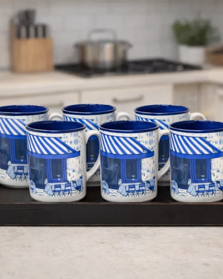 HERITAGE MUG COFFE SHOP BLUE 6PC Set