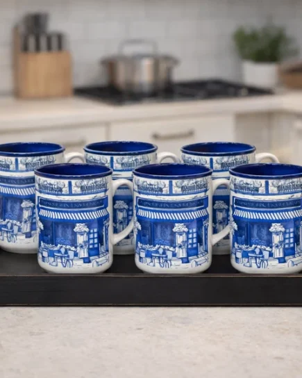 HERITAGE MUG COFFE SHOP BLUE 6PC Set