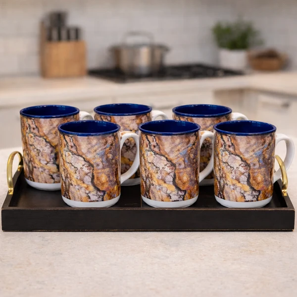 HERITAGE MUG COFFE SHOP BLUE 6PC Set HERITAGE MUG COFFE SHOP BLUE 6PC Set