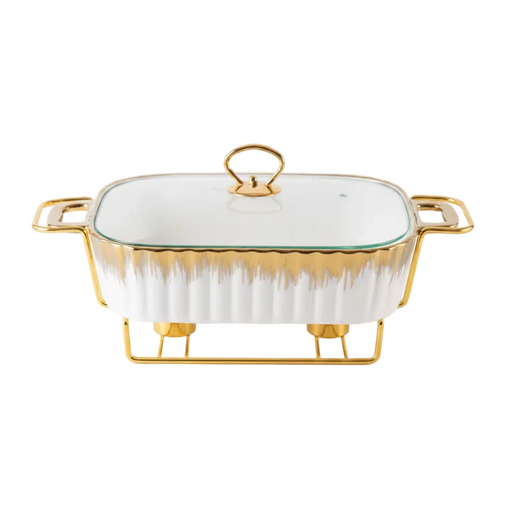 11″ CASSEROLE WITH STAND 4c