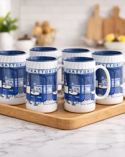 HERITAGE MUG COFFE SHOP BLUE 6PC Set