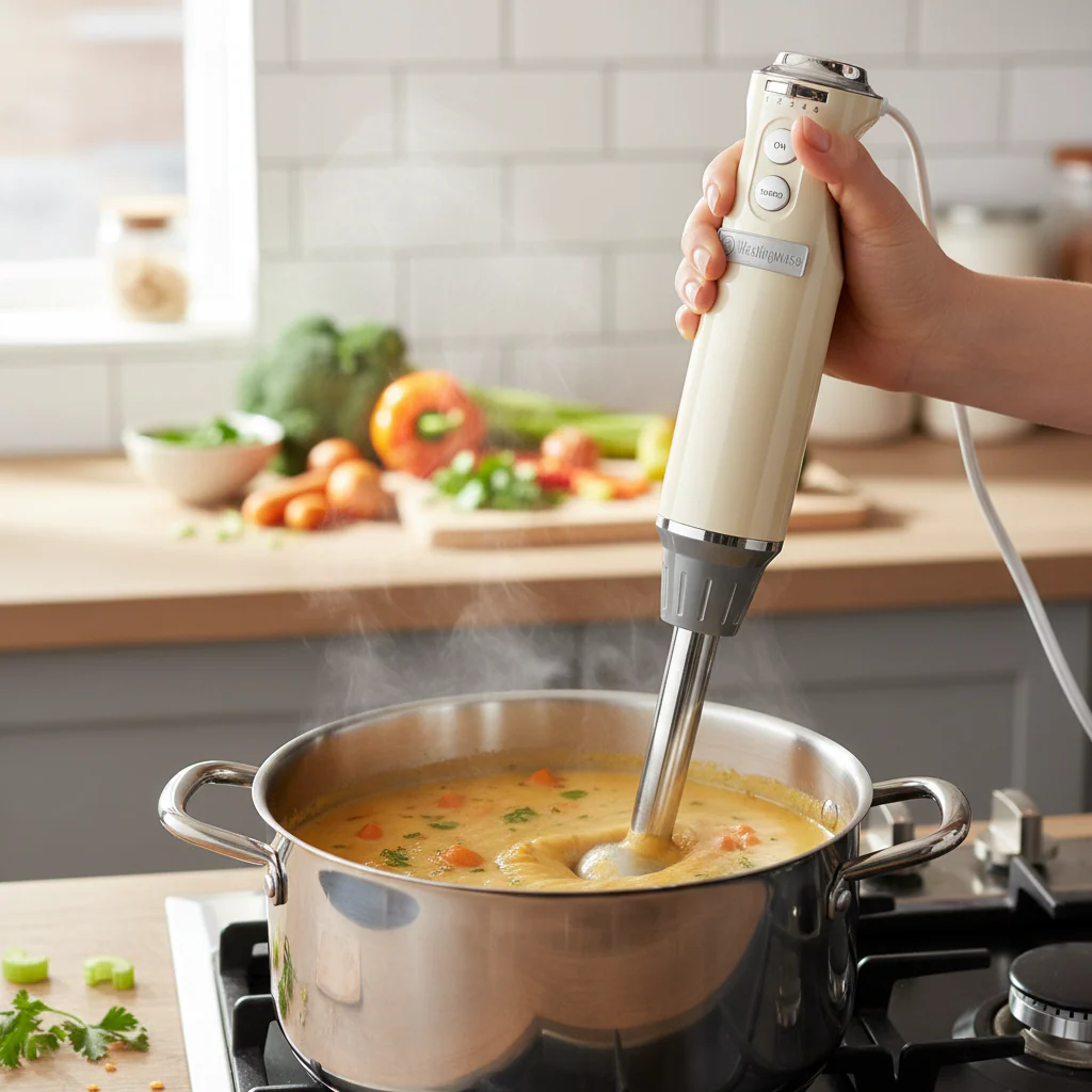 Westinghouse Retro Hand Blender White With Beaker Westinghouse Retro Hand Blender White With Beaker - Image 4