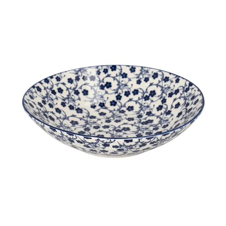 Blue and White Floral Ceramic 8.5 Plate