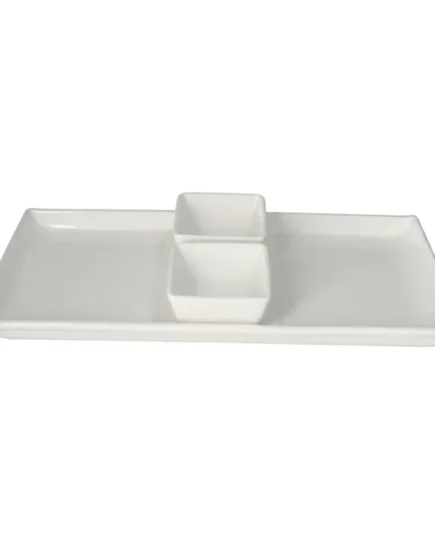 Square Plate 3Pcs Set Porcelian 8c