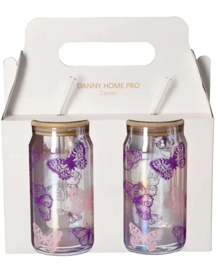 Straw Glass 2Pcs Set 500ml 12c