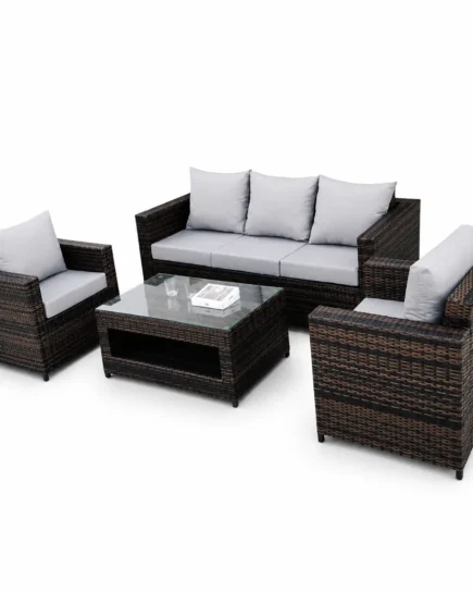 Modern Rattan Outdoor Sofa Set (4-Piece) Modern Rattan Outdoor Sofa Set (4-Piece)