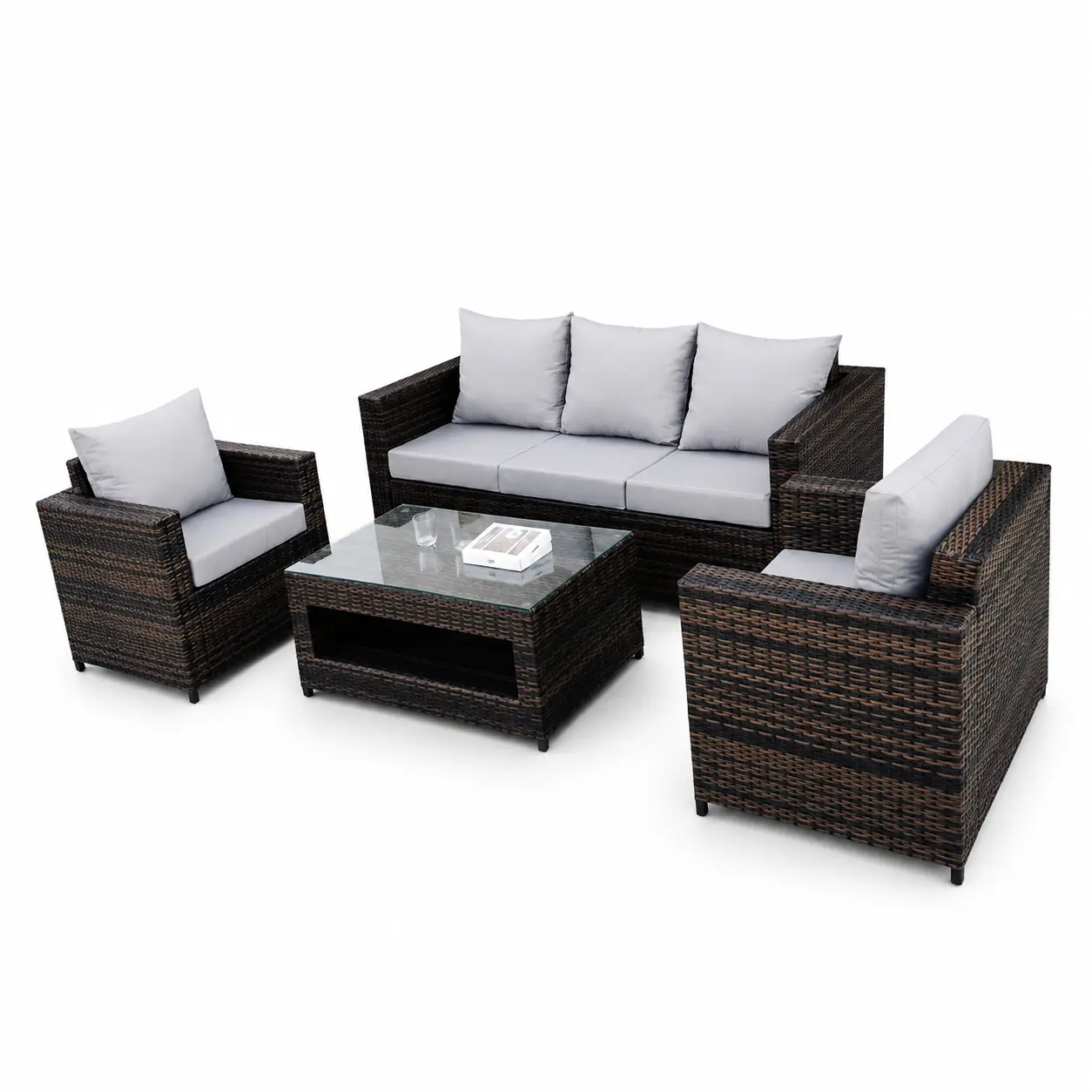 Modern Rattan Outdoor Sofa Set (4-Piece) Modern Rattan Outdoor Sofa Set (4-Piece)
