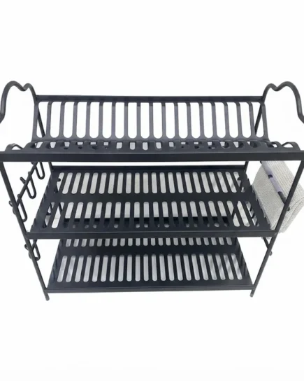 3-Tier Plate Rack (Black) 6c
