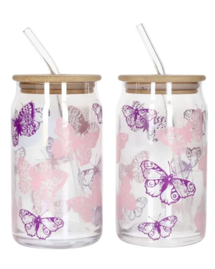 Straw Glass 2Pcs Set 500ml 12c