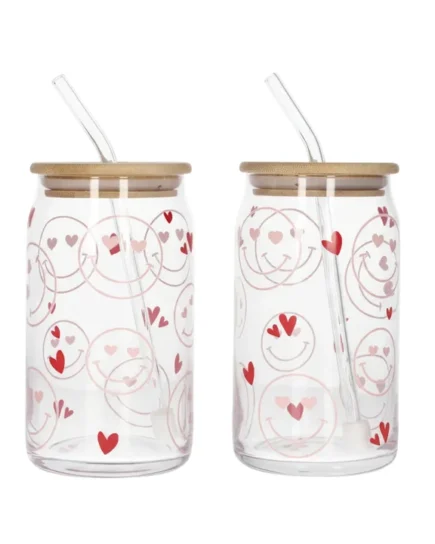Straw Glass 2Pcs Set 500ml 12c