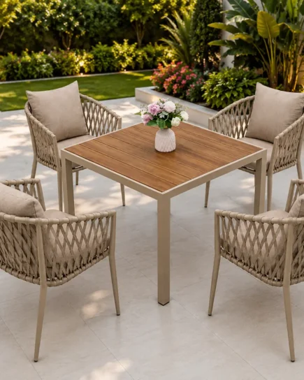 Luxe Woven Outdoor Dining Set