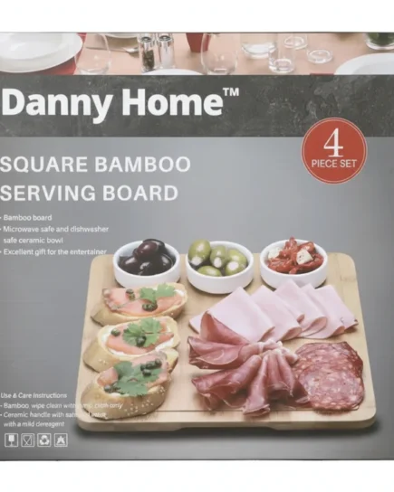 Bamboo Serving Board set of 4pcs