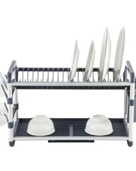 2-Tier Plate Rack (Gray) 6c