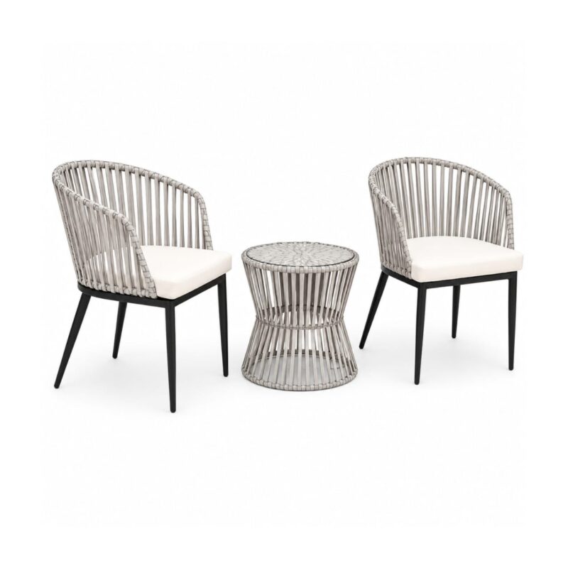 Royal Black Woven Outdoor Lounge Set