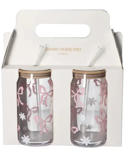 Straw Glass 2Pcs Set 500ml 12c