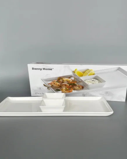 Square Plate 3Pcs Set Porcelian 8c