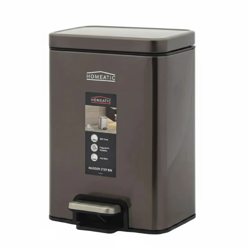 Homeatic Stainless Steel Soft Close Pedal Bin 5L White Homeatic Stainless Steel Soft Close Pedal Bin 5L White