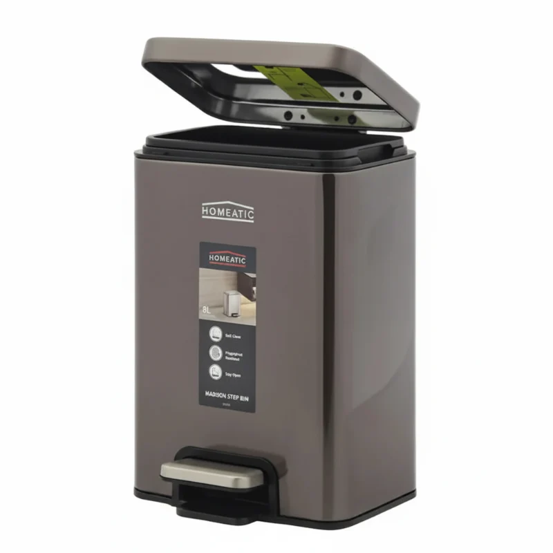 Homeatic Stainless Steel Pedal Bin 8L Metallic Brown Homeatic Stainless Steel Pedal Bin 8L Metallic Brown - Image 3