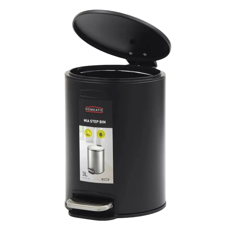 Homeatic Stainless Steel Step Bin 3L Black Homeatic Stainless Steel Step Bin 3L Black - Image 3